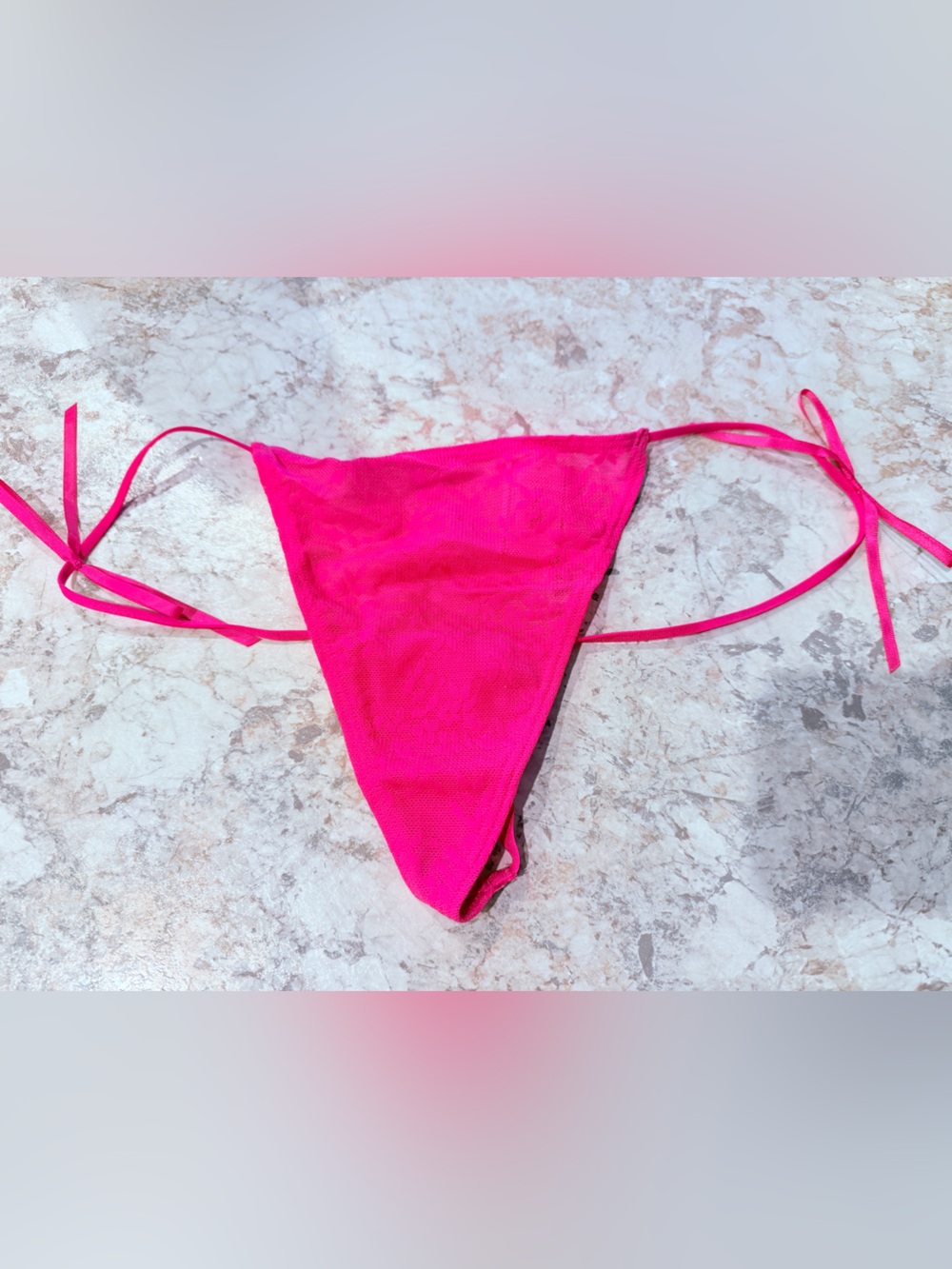 VS PINK FLORAL SIDE TIE V STRING PANTY NWT LARGE